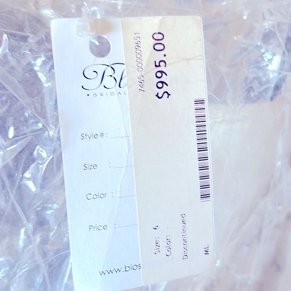 Moonlight Designer White Wedding Strapless Dress Crystal Beaded Ruffled Gown 6 - Picture 7 of 10